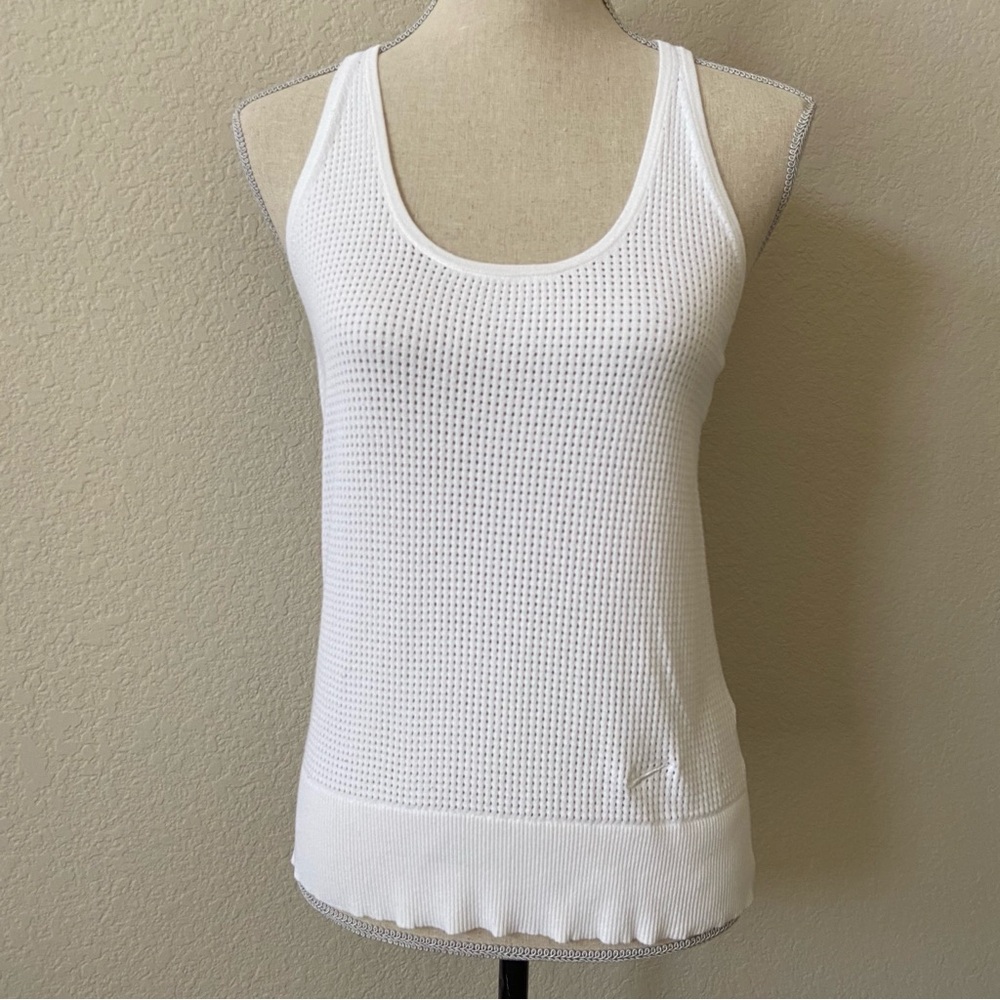 {Nike} White Racerback Tank Small Sporty